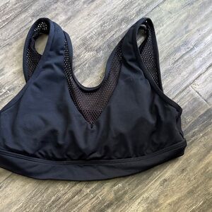 Trina Turk Black Mesh Sports Bra